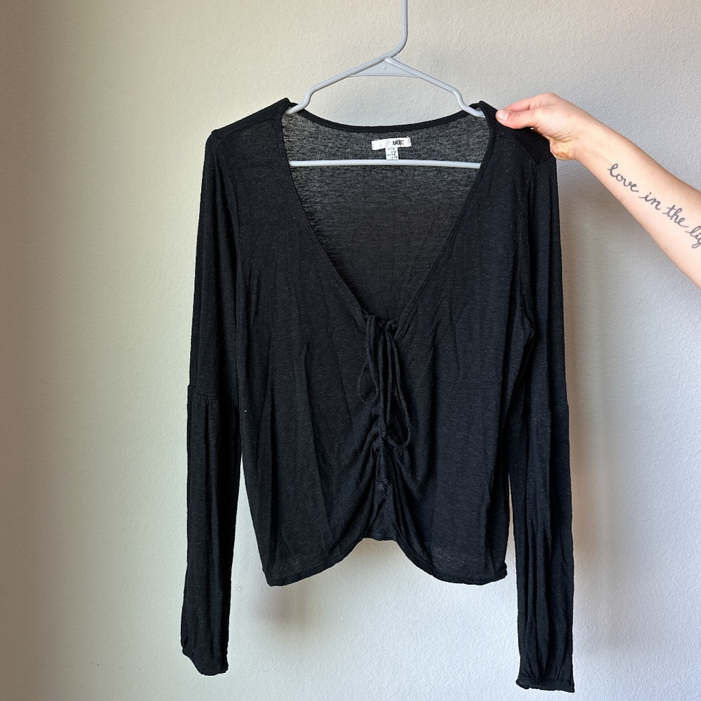 Black Tie Up Blouse